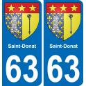 63 Saint-Donat blason autocollant plaque stickers ville