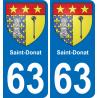 63 Saint-Donat blason autocollant plaque stickers ville