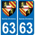 63 Sainte-Christine wappen aufkleber typenschild aufkleber stadt