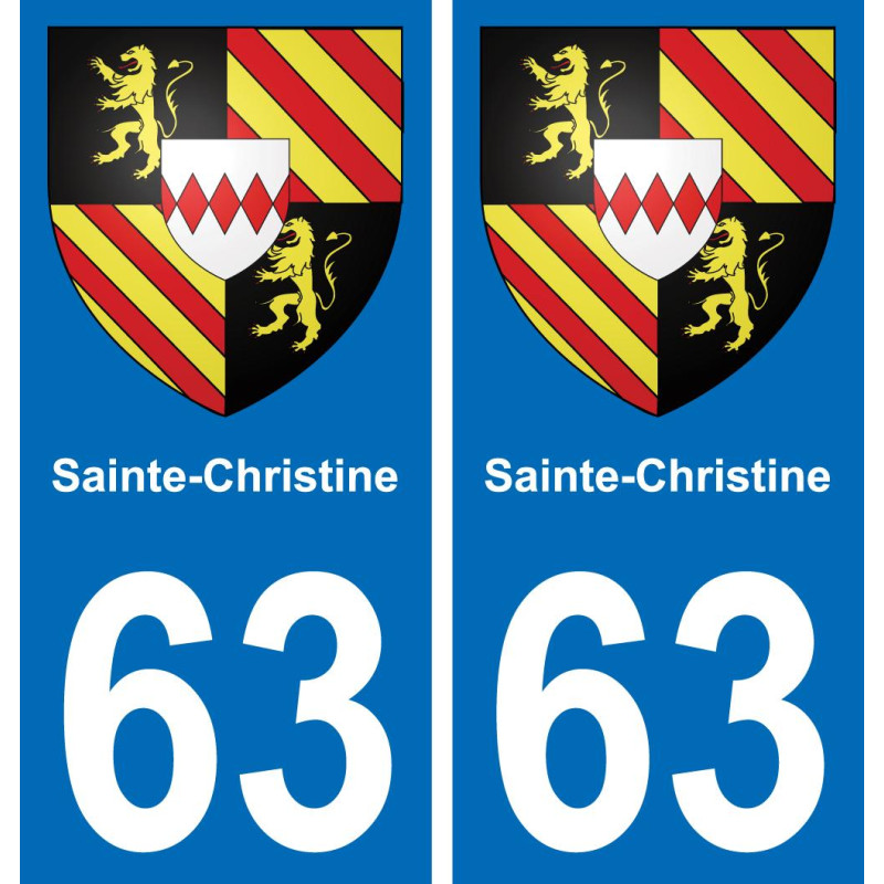 63 Sainte-Christine wappen aufkleber typenschild aufkleber stadt