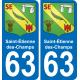63 Saint-Étienne-des-Champs coat of arms sticker plate stickers city