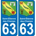 63 Saint-Étienne-des-Champs wappen aufkleber typenschild aufkleber stadt