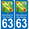 63 Saint-Étienne-des-Champs blason autocollant plaque stickers ville