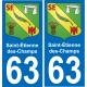 63 Saint-Étienne-des-Champs coat of arms sticker plate stickers city