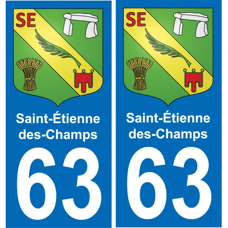 63 Saint-Étienne-des-Champs blason autocollant plaque stickers ville
