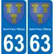 63 Saint-Flour-l'Étang blason autocollant plaque stickers ville