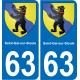 63 Saint-Gal-sur-Sioule wappen aufkleber typenschild aufkleber stadt