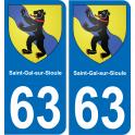 63 Saint-Gal-sur-Sioule wappen aufkleber typenschild aufkleber stadt