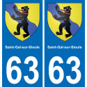 63 Saint-Gal-sur-Sioule stemma adesivo piastra adesivi città