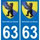 63 Saint-Gal-sur-Sioule wappen aufkleber typenschild aufkleber stadt