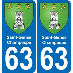 63 Saint-Genès-Champespe wappen aufkleber typenschild aufkleber stadt