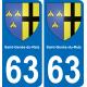 63 Saint-Genès-du-Retz escudo de armas de la etiqueta engomada de la placa de pegatinas de la ciudad