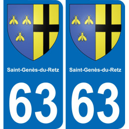 63 Saint-Genès-du-Retz coat of arms sticker plate stickers city