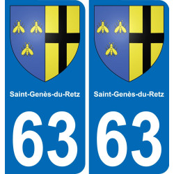 63 Saint-Genès-du-Retz wappen aufkleber typenschild aufkleber stadt