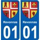 01 Revonnas ville autocollant plaque sticker