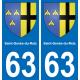 63 Saint-Genès-du-Retz escudo de armas de la etiqueta engomada de la placa de pegatinas de la ciudad