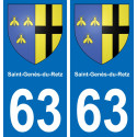 63 Saint-Genès-du-Retz wappen aufkleber typenschild aufkleber stadt