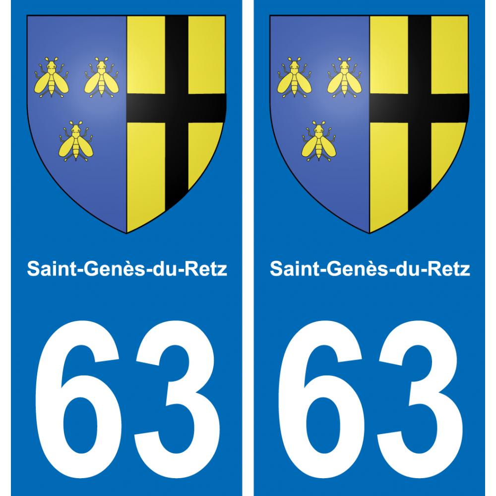 63 Saint-Genès-du-Retz wappen aufkleber typenschild aufkleber stadt