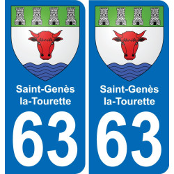 63 Saint-Genès-la-Tourette wappen aufkleber typenschild aufkleber stadt