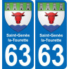 63 Saint-Genès-la-Tourette coat of arms sticker plate stickers city