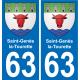 63 Saint-Genès-la-Tourette blason autocollant plaque stickers ville