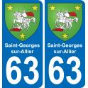 63 Saint-Georges-sur-Allier wappen aufkleber typenschild aufkleber stadt