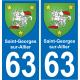 63 Saint-Georges-sur-Allier coat of arms sticker plate stickers city