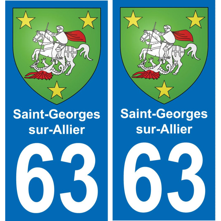 63 Saint-Georges-sur-Allier coat of arms sticker plate stickers city