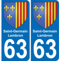 63 Saint-Germain-Lembron wappen aufkleber typenschild aufkleber stadt