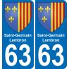 63 Saint-Germain-Lembron blason autocollant plaque stickers ville