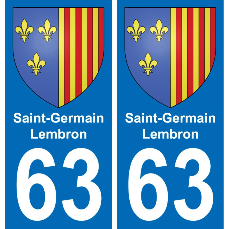 63 Saint-Germain-Lembron wappen aufkleber typenschild aufkleber stadt