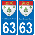 63 Saint-Germain-l'Herm blason autocollant plaque stickers ville