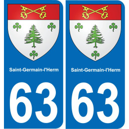 63 Saint-Germain-l'Herm wappen aufkleber typenschild aufkleber stadt