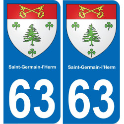 63 Saint-Germain-l'Herm wappen aufkleber typenschild aufkleber stadt