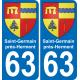 63 Saint-Germain-près-Herment wappen aufkleber typenschild aufkleber stadt