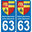 63 Saint-Germain-près-Herment blason autocollant plaque stickers ville