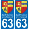63 Saint-Germain-près-Herment blason autocollant plaque stickers ville
