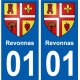 01 Revonnas ville autocollant plaque sticker