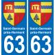63 Saint-Germain-près-Herment escudo de armas de la etiqueta engomada de la placa de pegatinas de la ciudad
