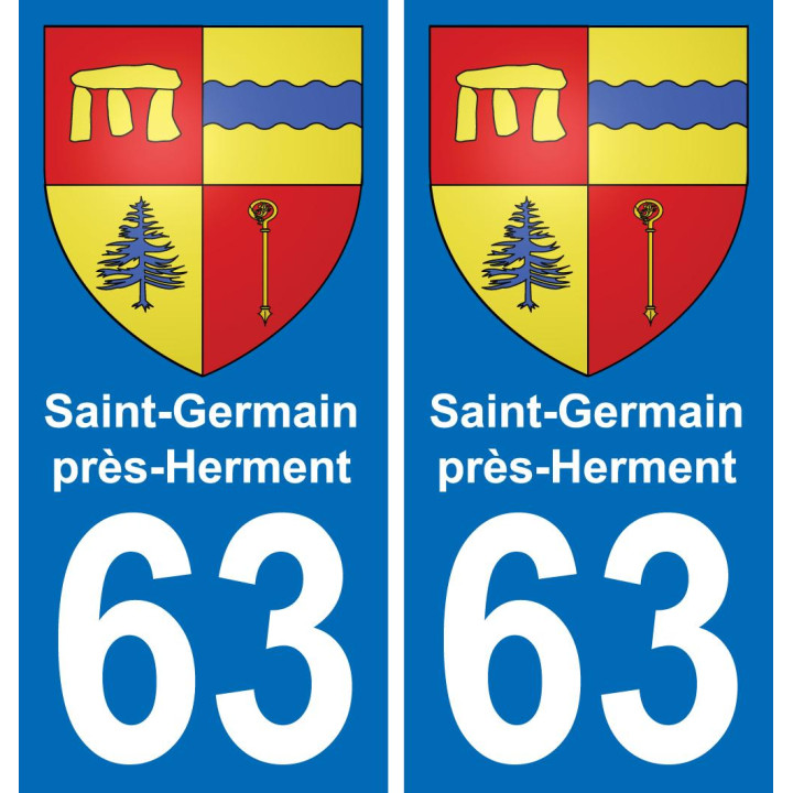 63 Saint-Germain-près-Herment coat of arms sticker plate stickers city