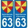 63 Saint-Gervais_d'Auvergne coat of arms sticker plate stickers city