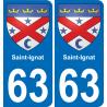 63 Saint-Ignat blason autocollant plaque stickers ville