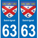 63 Saint-Ignat wappen aufkleber typenschild aufkleber stadt