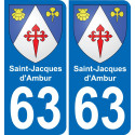 63 Saint-Jacques-d'Ambur blason autocollant plaque stickers ville