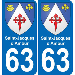 63 Saint-Jacques-d'Ambur blason autocollant plaque stickers ville