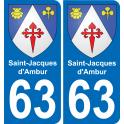 63 Saint-Jacques-d'Ambur blason autocollant plaque stickers ville