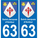 63 Saint-Jacques-d'Ambur blason autocollant plaque stickers ville
