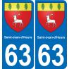 63 Saint-Jean-d'Heurs wappen aufkleber typenschild aufkleber stadt