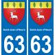 63 Saint-Jean-d'Heurs coat of arms sticker plate stickers city