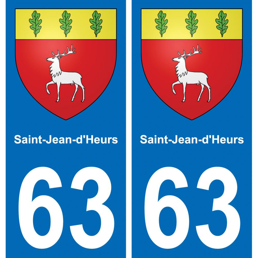 63 Saint-Jean-d'Heurs coat of arms sticker plate stickers city